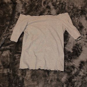 Striped off the shoulder top